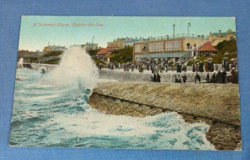 Vintage Postcard A Summer Storm Clacton-On-Sea  Postmarked 1919 K1C