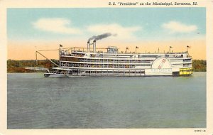 SS President on the Mississippi Savanna, Ill, USA River Boat Unused 