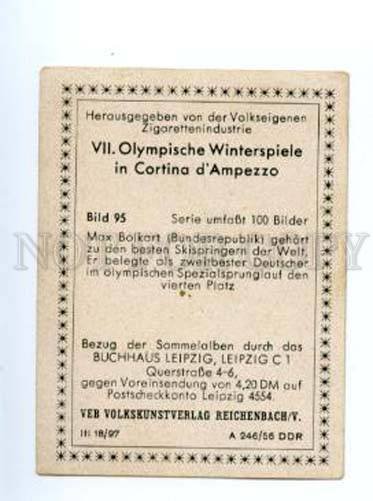 166963 VII Olympic MAX BOLKART ski jumper CIGARETTE card