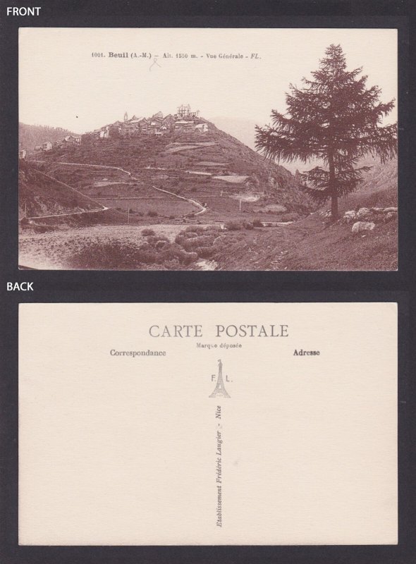 FRANCE, Postcard, Beuil, General view