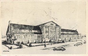 Virginia Beach VA Hotel Warner-Ocean Front 34th Street-1941 Artist Drawn PC