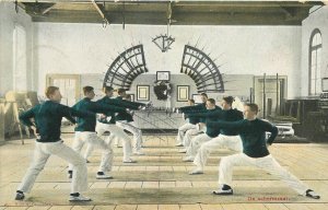 Postcard 1913 German military sword fencing interior #3 23-13101