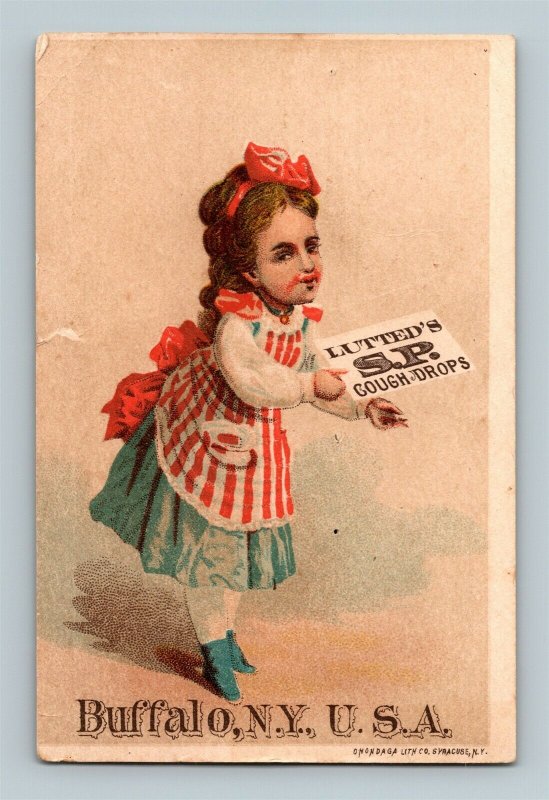 1880's Lutted's S P Cough Drops Buffalo New York Victorian Trade Card