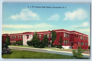 Kannapolis North Carolina NC Postcard Cannon High School Building 1949 Vintage