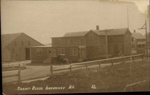 Sakonnet Rhode Island RI Tierney Block Classic Cars Lunch Room Vintage RPPC PC