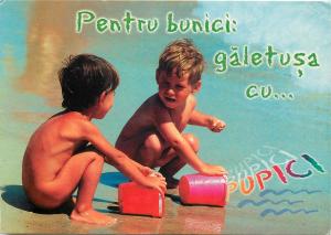 Romania Black Sea seaside greetings postcard buckets kisses for grandparents