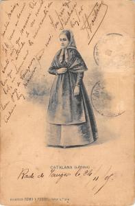 US2212 Spain Catalana Lerida Woman i nDress costume types folklore