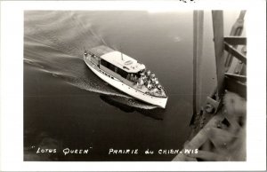 RPPC Lotus Queen Excursion Boat Prairie du Chien WI Vintage Postcard H42