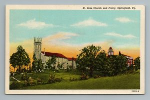 St Rose Church and Priory Springfield Kentucky Postcard