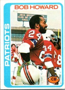 1978 Topps Football Card Bob Howard New England Patriots sk7366