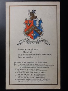 Yorkshire: Is t' Yorkshireman's Heraldic Coat of Arms c1905 TAK.HOD.AN.SUP.LAD