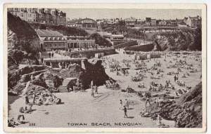 Cornwall; Towan Beach, Newquay PPC 1952 PMK To Ransome Family, Brighton 