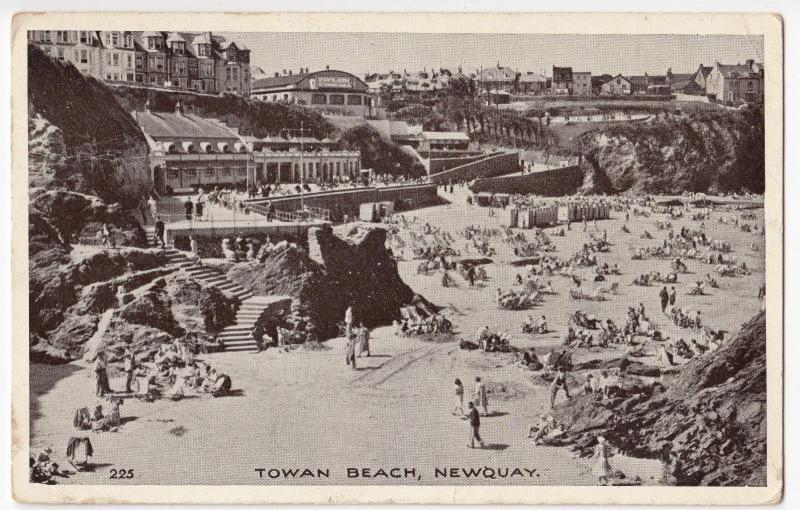 Cornwall; Towan Beach, Newquay PPC 1952 PMK To Ransome Family, Brighton 