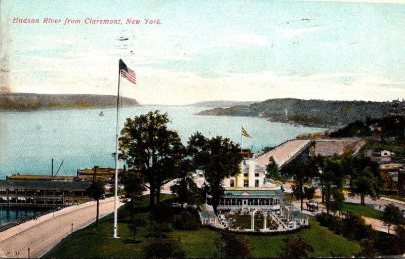 New York Hudson River From Claremont 1908