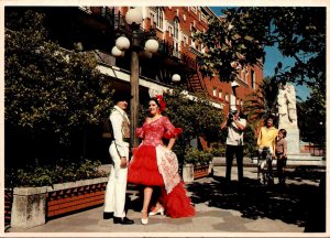 Florida Tampa Ybor City Latin Quarter Locals In Traditional Costume