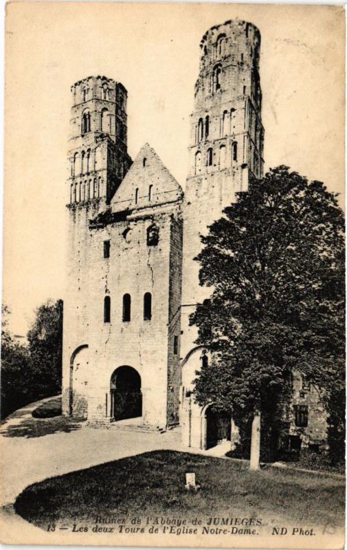 CPA Ruines de l'Abbaye de Jumiéges - Les deux Tours de l'Église N.-D. (516661)
