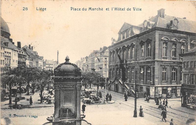 BR36141 Place du marche et l Hotel de ville Liege      Belgium