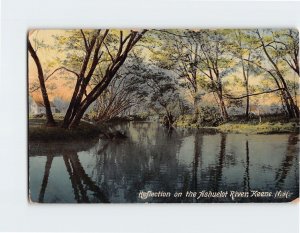 Postcard Reflection on the Ashuelot River Keene New Hampshire USA