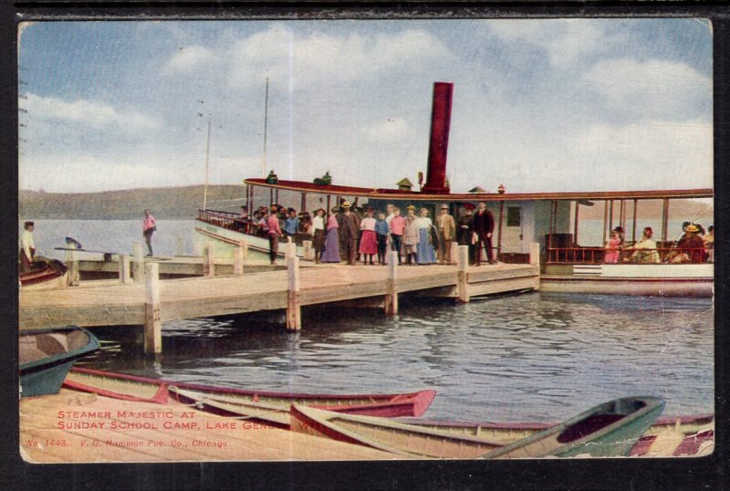 Steamer Majestic at Sunday School Camp,Lake Geneva,WI BIN