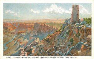 Arizona Indian Watchtower Desert Grand Canyon Harvey 1920s Postcard 22-7617