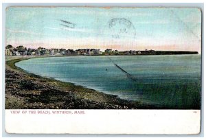 1906 View Of The Beach Winthrop scene Massachusetts MA Posted Vintage Postcard