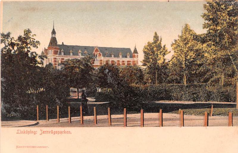 Sweden Old Vintage Antique Post Card Linkopig Jernvagsparken Unused