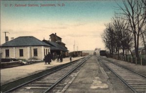 Jamestown ND UP RR Train Station Depot c1910 Postcard