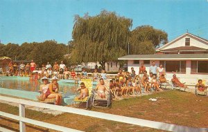 Rio Grande NJ New Jersey POLLY'S MOTEL Pool Scene ROADSIDE Cape May Co Postcard