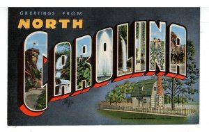 NC - North Carolina Large Letter Greetings