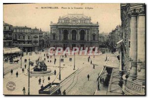 Old Postcard Montpellier Place de la Comedie Opera