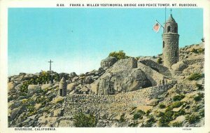 California Miller Testimonial Bridge Tower Mt Rubidoux 1920s Postcard 20-13538