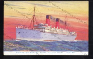 UC246 - Union Castle Liner - Kenilworth Castle - postcard by artist E Hamilton