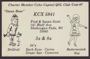 KCX 5841 Sheboygan Falls,WI QSL Postcard