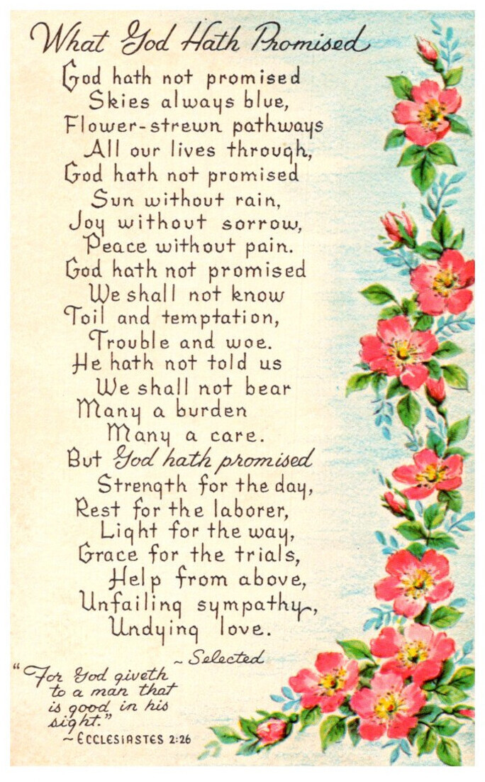 God Hath Not Promised Poem 