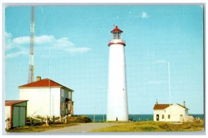 Gaspe Quebec Canada Postcard Cap Des Rosiers Lighthouse 1970 Vintage Posted