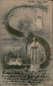 B578 Alphabet letter S glamor woman & girls fantasy photographic surrealism 1903