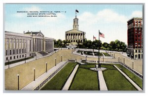 Postcard TN Memorial Square State Capitol War Memorial Bldg. Nashville Tennessee 