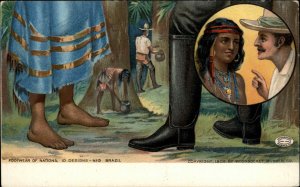 Woonsocket Rubbers Shoes Ad Design No. 5 Brazil c1910  Vintage Postcard