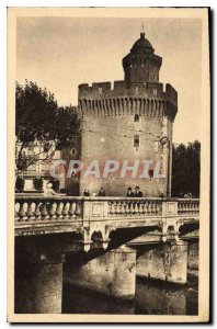 Old Postcard The castillet Perpignan and the Bridge