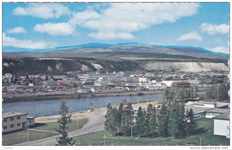 WHITEHORSE, Yukon, Canada; Aerial View, Yukon River, 40-60s