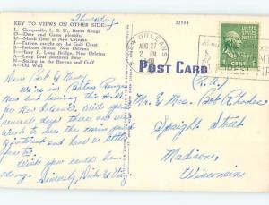 Linen BIG LETTERS Postmarked New Orleans Louisiana LA ho7034