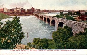 Minnesota Minneapolis Stone Arch Bridge Milling District and St Anthony Falls