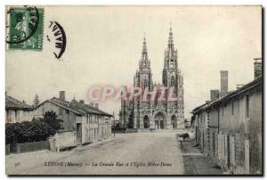 Old Postcard Lepine La Grande Rue and & # 39Eglise Notre Dame