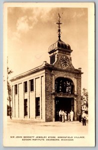 RPPC  John Bennett Jewelry Store  Dearborn  Michigan  Photo Postcard  1938