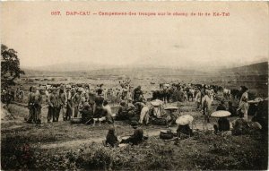 CPA AK INDOCHINA Dap Cau Campement des troupes VIETNAM (959310)