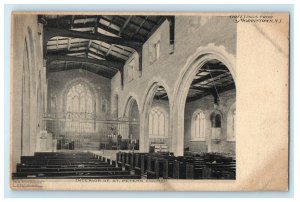 c1905 Greetings From Morristown NJ, Interior Of St. Peter's Church Postcard