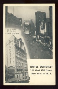 Classic New York City, New York/NY Postcard, Hotel Somerset, Times Square
