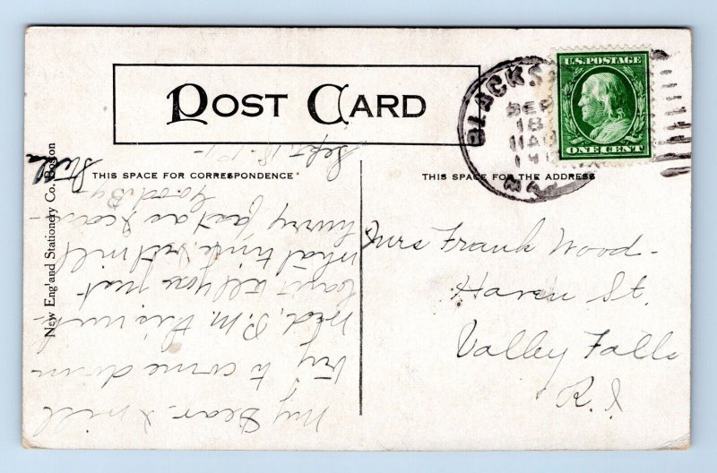 Mill River Blackstone Massachusetts MA 1919 DB Postcard N13