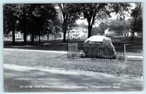 RPPC  FORT ATKINSON, Wisconsin WI ~ D.A.R. MONUMENT c1940s Real Photo  Postcard