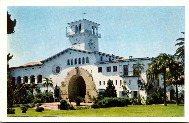 Vtg Santa Barbara County Court House California CA Unused Chrome Postcard